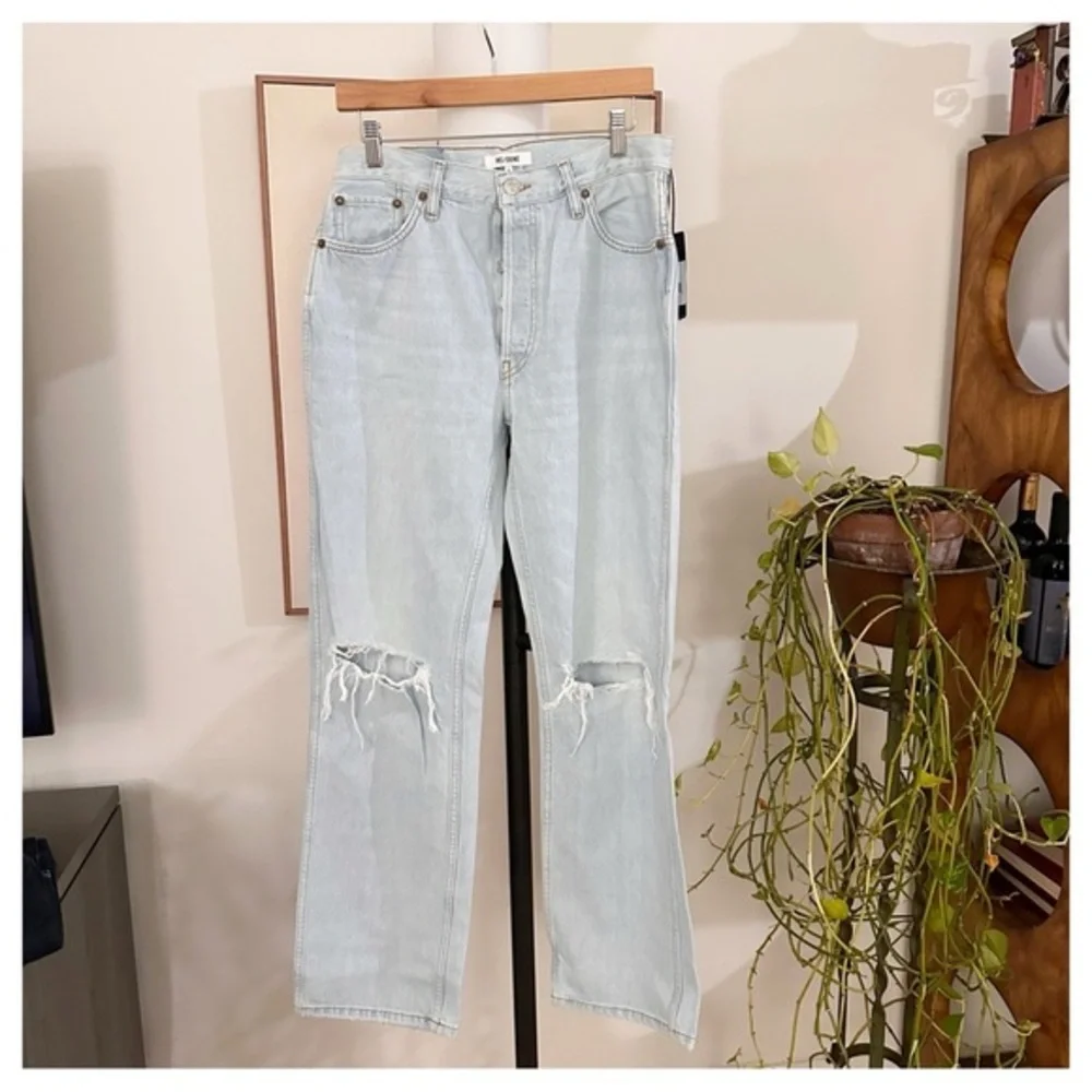 NWT Re/Done 90's High‎ Rise Loose Bleach Destroy 188-3WHRL Distressed size 29